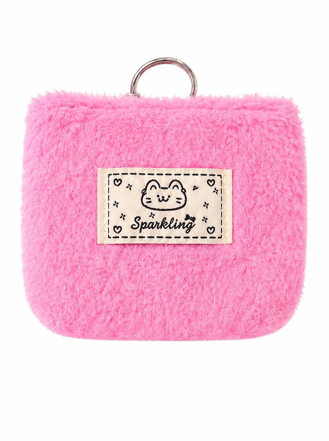 Pink small fluffy purse