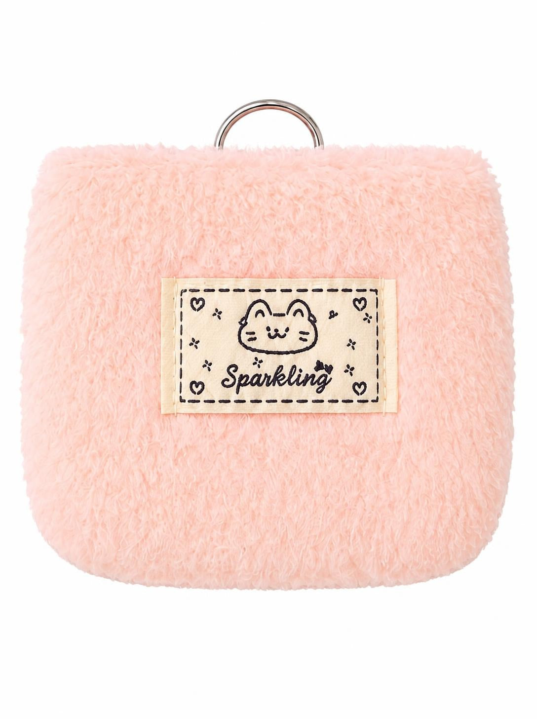 Peach small fluffy purse