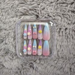 Cute star bow nails