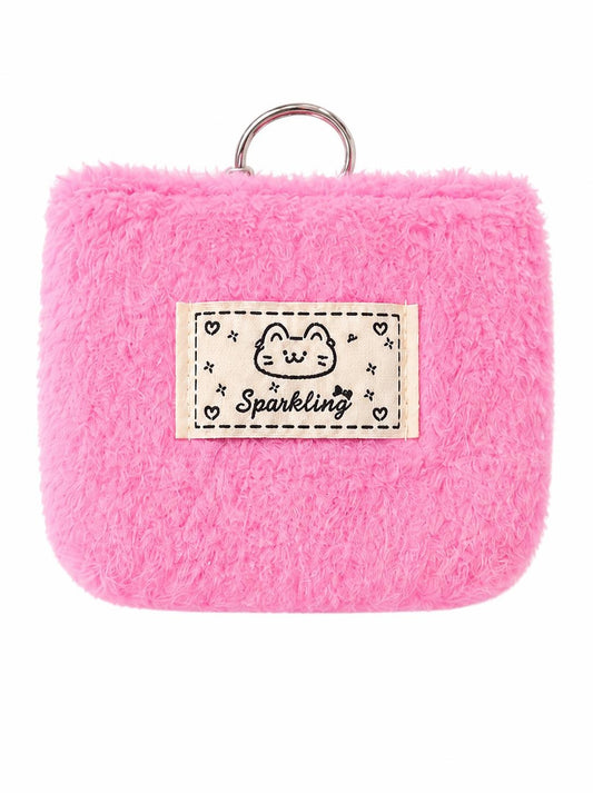 Pink small fluffy purse