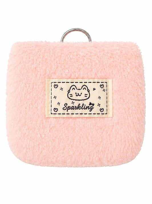 Peach small fluffy purse