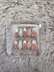 Cute blue tips and floral nails