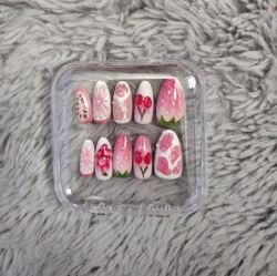 Pink citrus nails